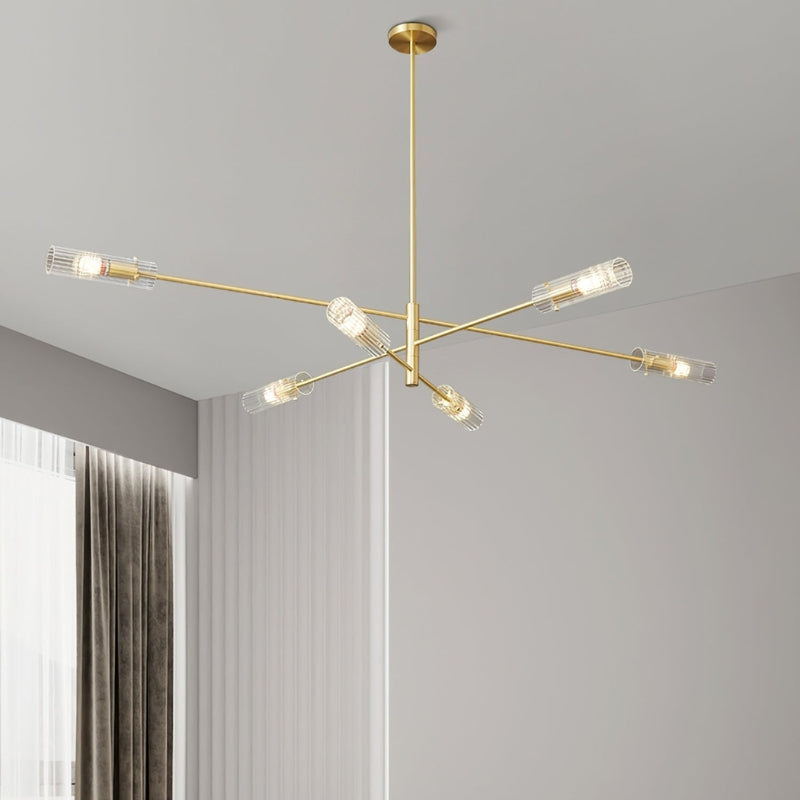 MAIA Modern Black Chandelier Sleek Brass Lighting Fixture for Contemporary Interiors