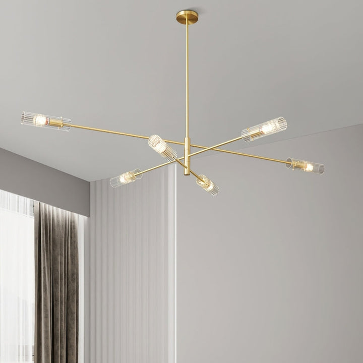MAIA Modern Black Chandelier Sleek Brass Lighting Fixture for Contemporary Interiors