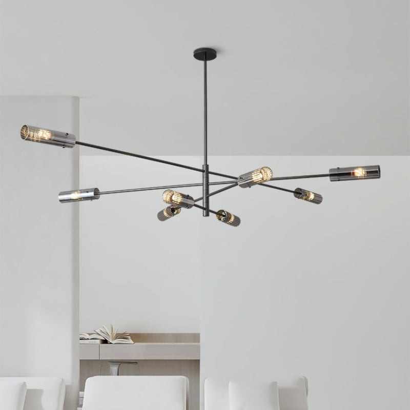 MAIA Modern Black Chandelier Sleek Brass Lighting Fixture for Contemporary Interiors