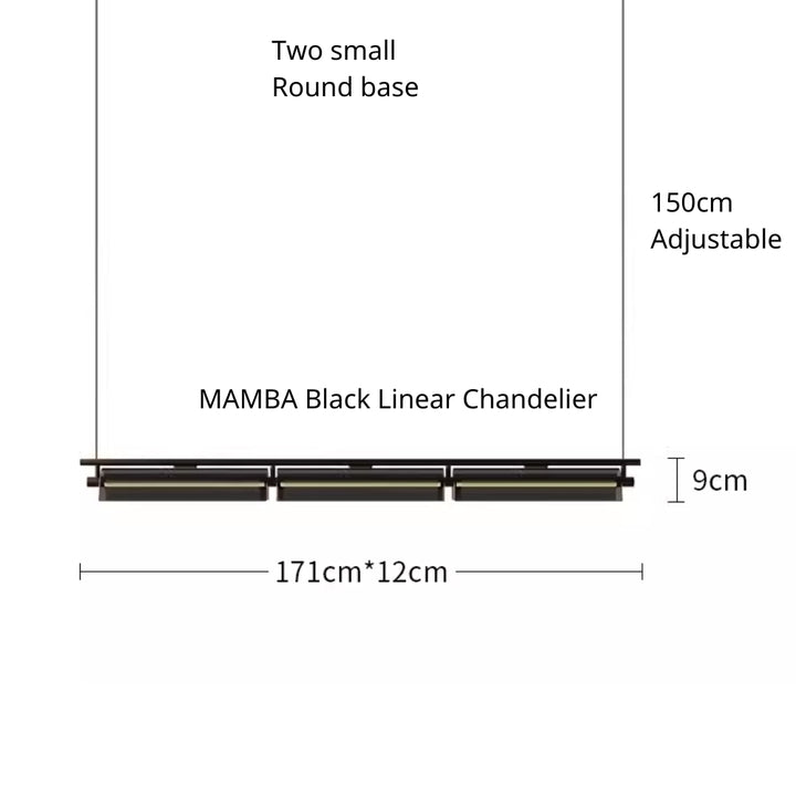 MAMBA Black Linear Chandelier