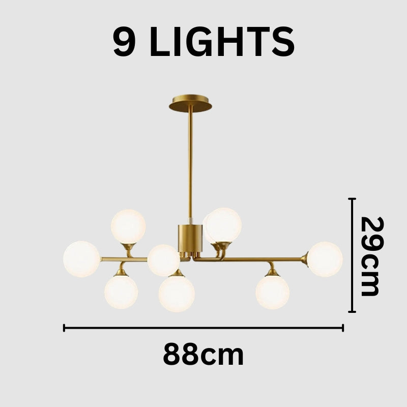 MARA Glass Artistic Modern Gold White Chandelier
