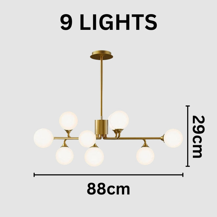 MARA Glass Artistic Modern Gold White Chandelier