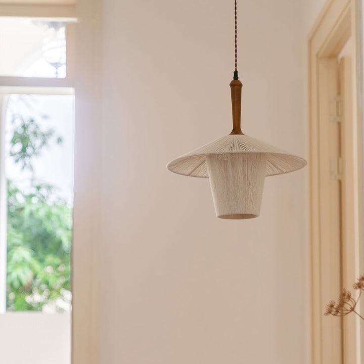 MEL Cotton Wooden Frame Pendant Lamp