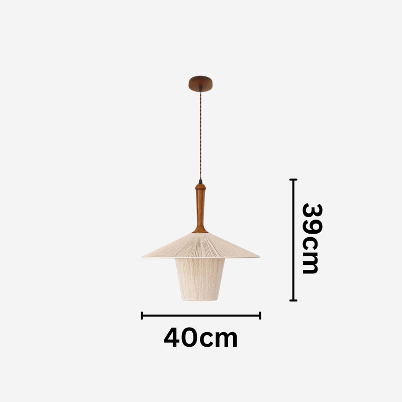 MEL Cotton Wooden Frame Pendant Lamp