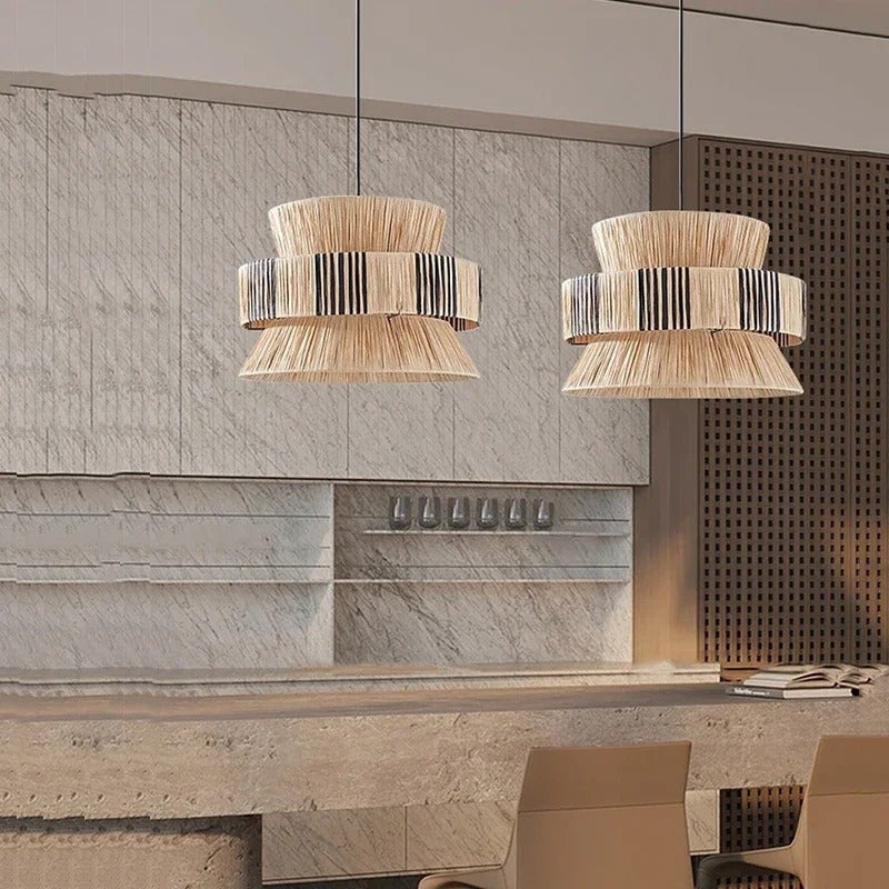 MIZU Natural Grass Vintage Kitchen Pendant Lamp