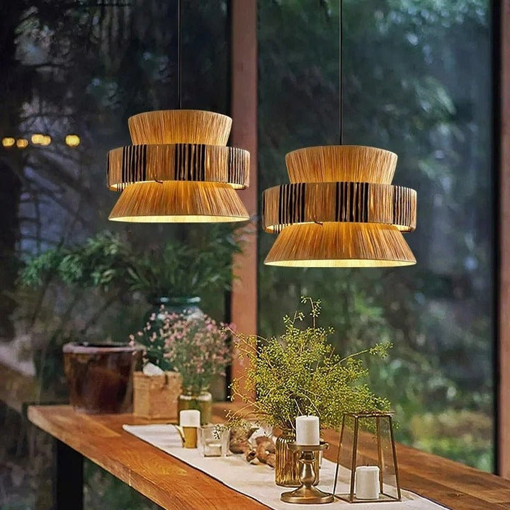 MIZU Natural Grass Vintage Kitchen Pendant Lamp