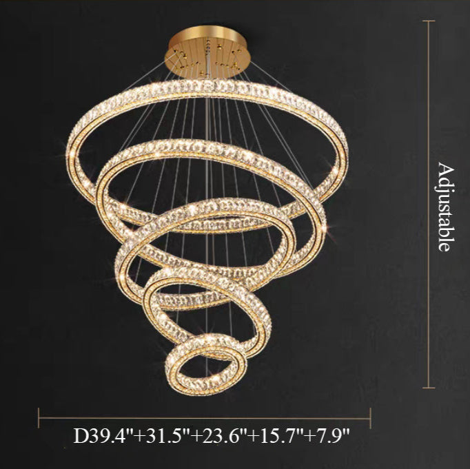 Chandelier with adjustable design on a black background