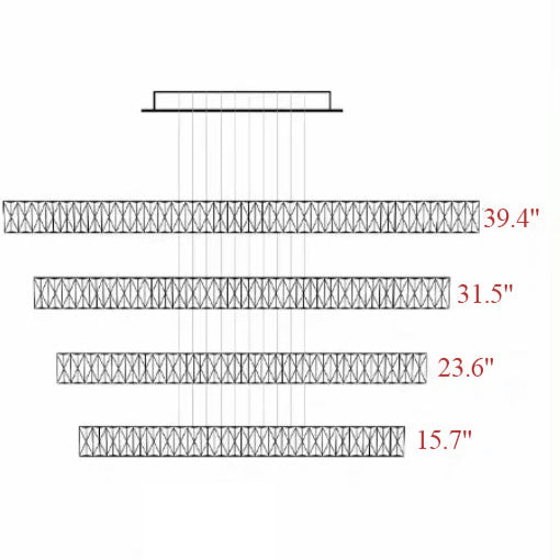 Measurement chart showing different widths with corresponding measurements in inches on a white background.