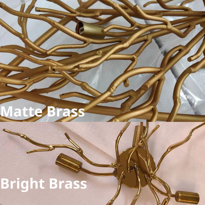 DEW Modern Chandelier Lighting Custom Finish Brass