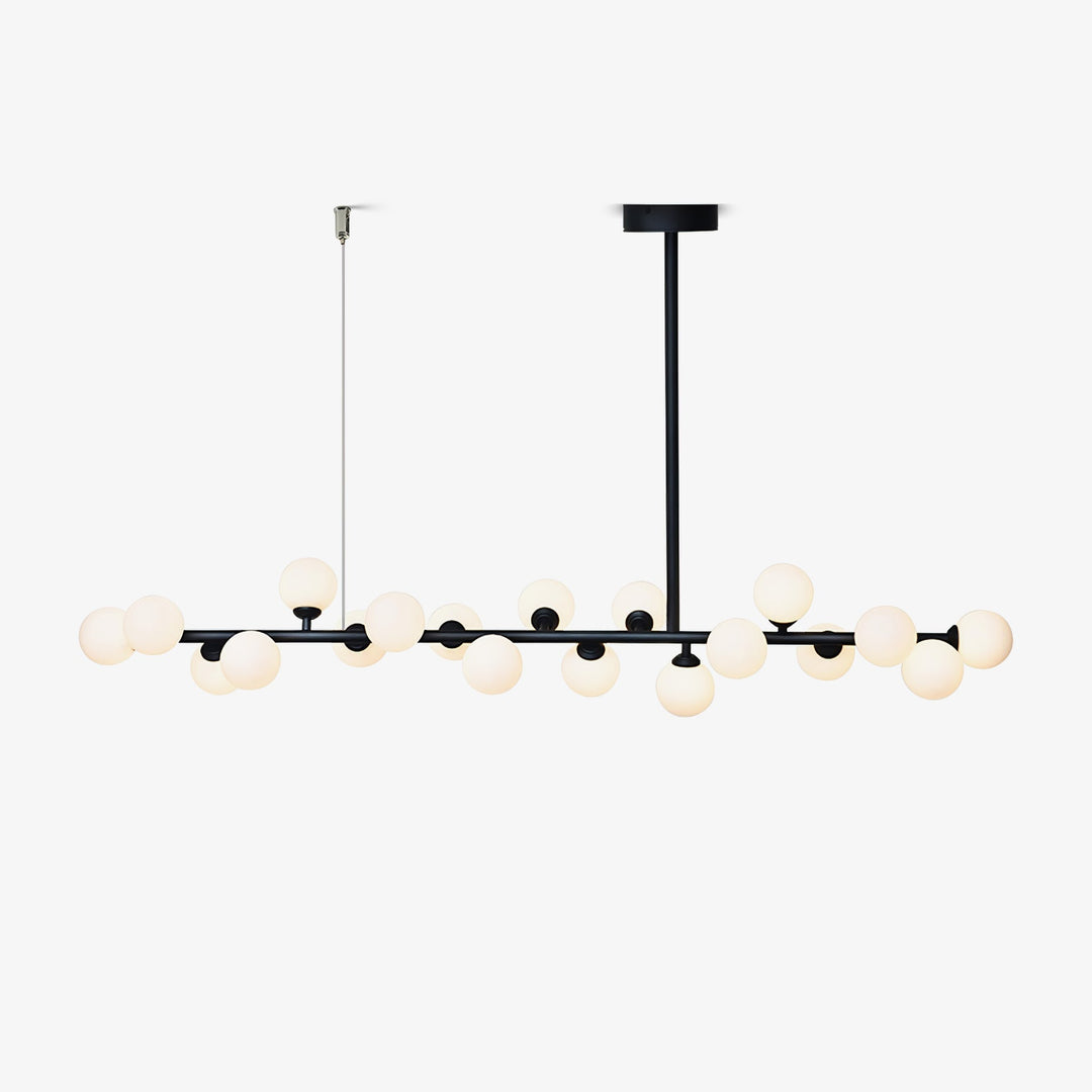 Milk Glass Black and White Linear Chandelier