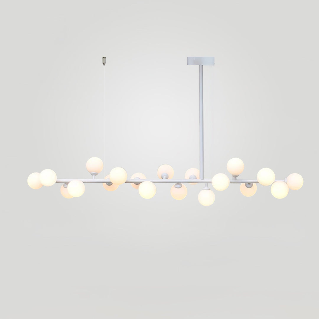 Milk Glass Black and White Linear Chandelier