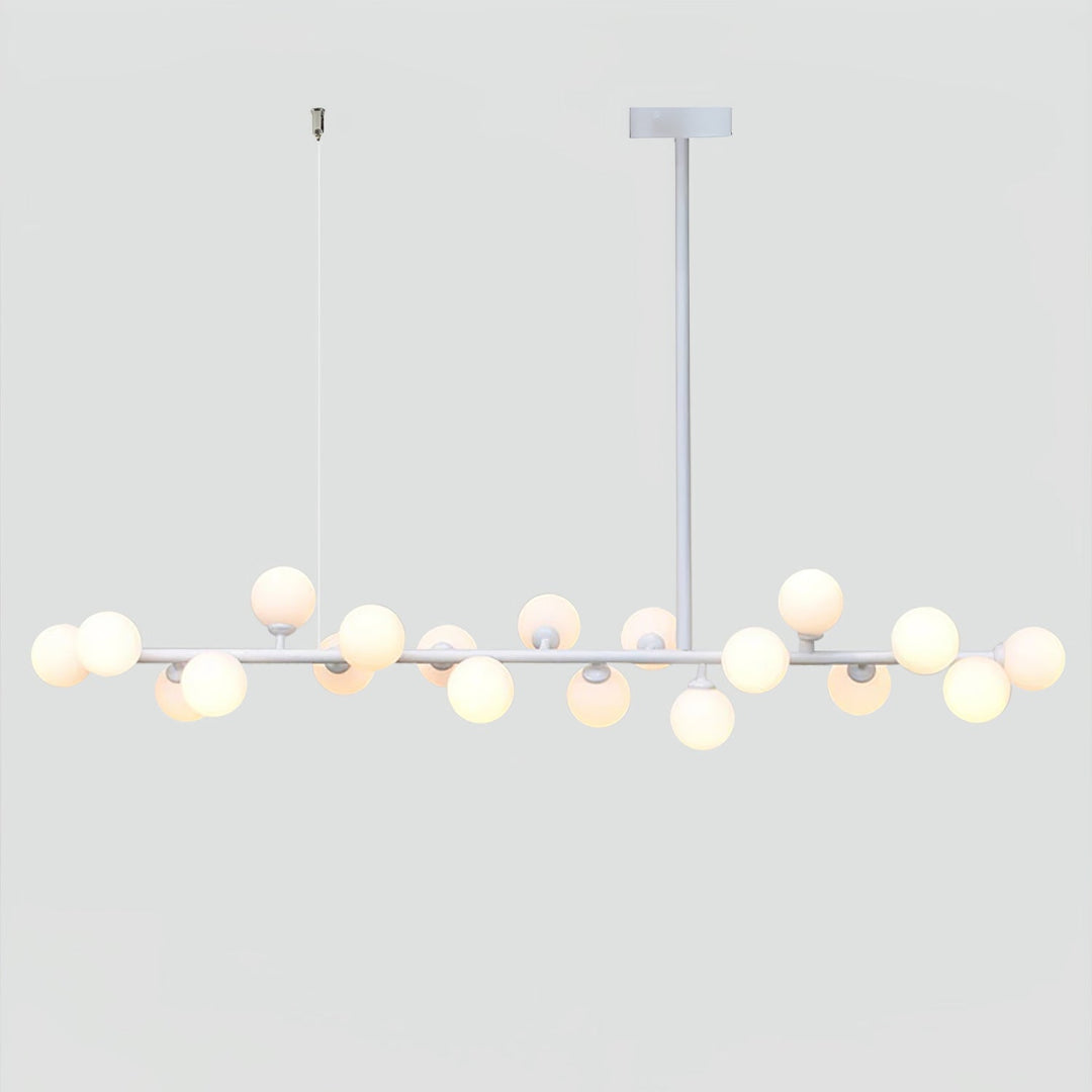 Milk Glass Black and White Linear Chandelier