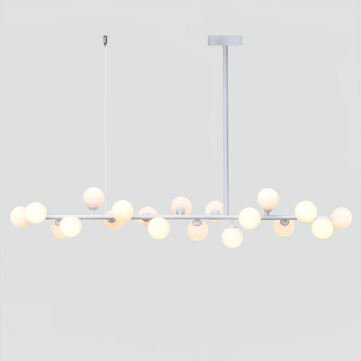 Milk Glass Black and White Linear Chandelier