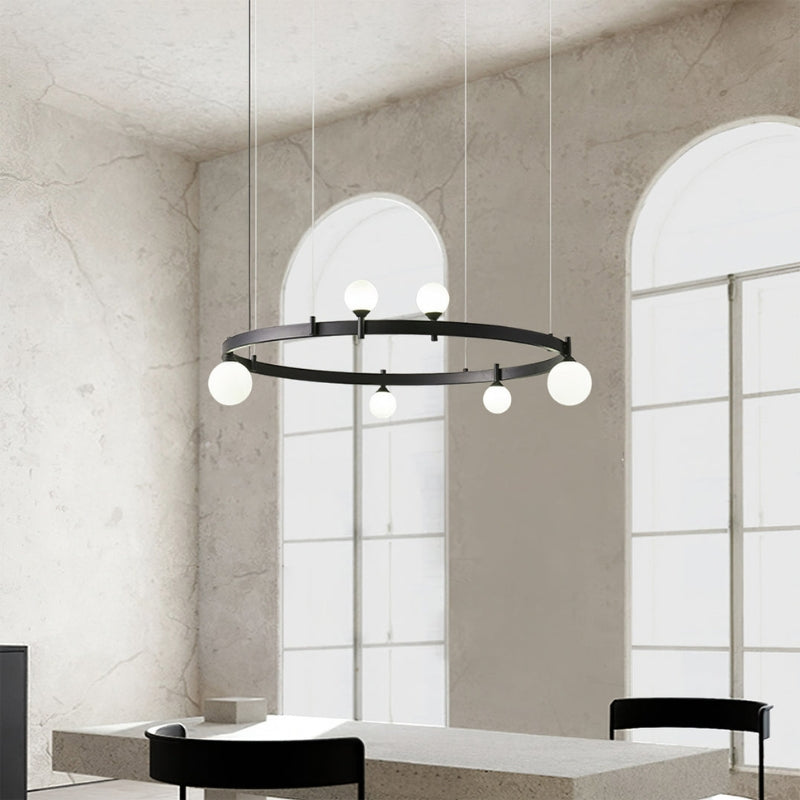 ROMANE Modern Black Round Statement Lighting Dining Rooms Chandelier