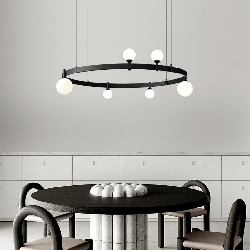 ROMANE Modern Black Round Statement Lighting Dining Rooms Chandelier