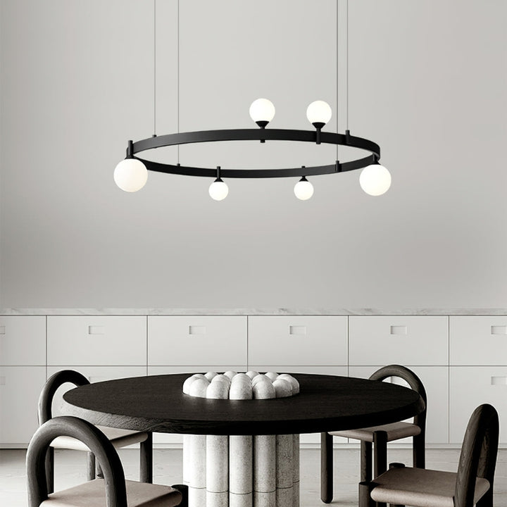 ROMANE Modern Black Round Statement Lighting Dining Rooms Chandelier