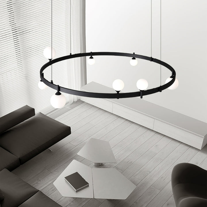 ROMANE Modern Black Round Statement Lighting Dining Rooms Chandelier