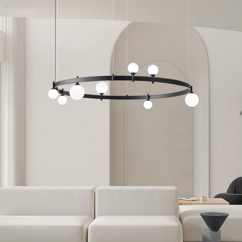 ROMANE Modern Black Round Statement Lighting Dining Rooms Chandelier
