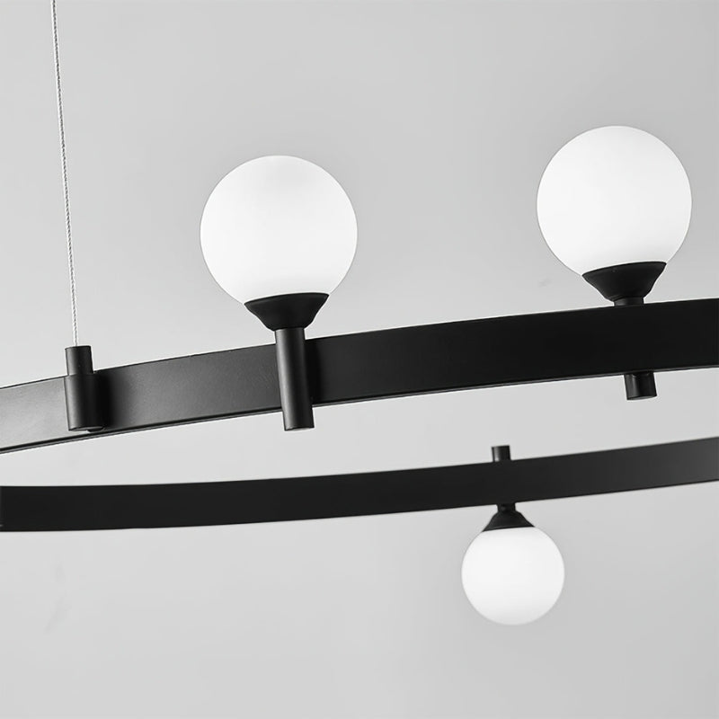 ROMANE Modern Black Round Statement Lighting Dining Rooms Chandelier