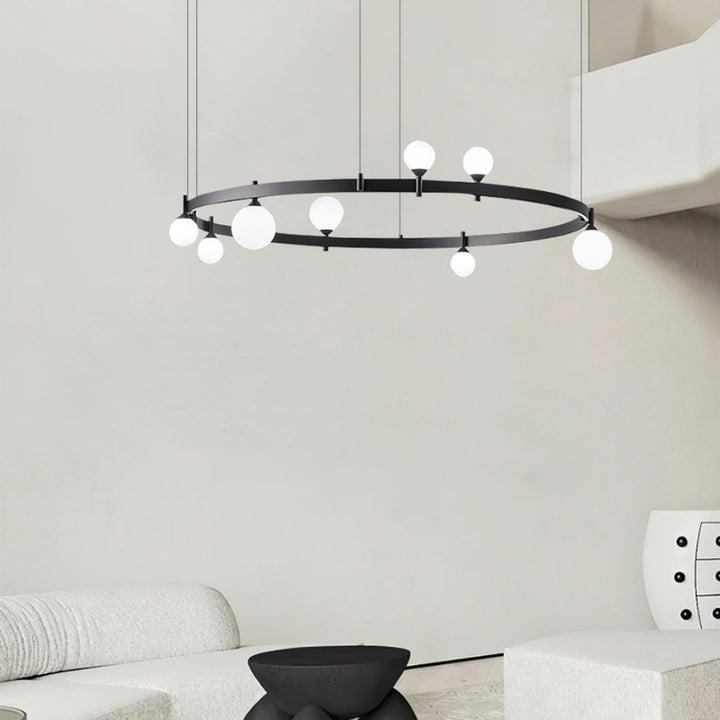 ROMANE Modern Black Round Statement Lighting Dining Rooms Chandelier