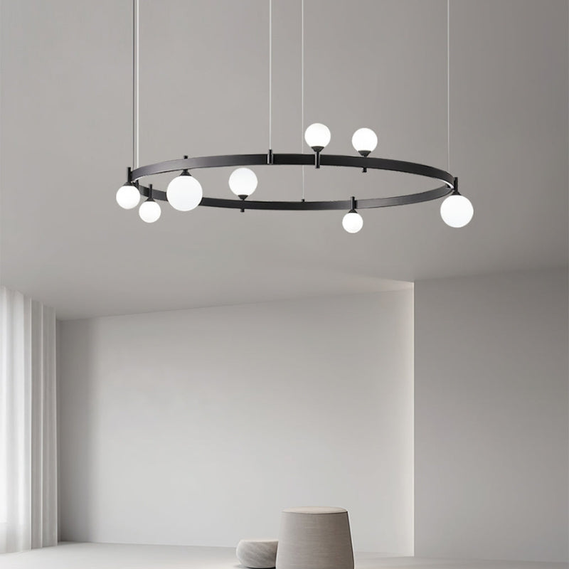 ROMANE Modern Black Round Statement Lighting Dining Rooms Chandelier