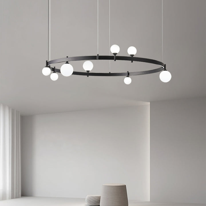 ROMANE Modern Black Round Statement Lighting Dining Rooms Chandelier