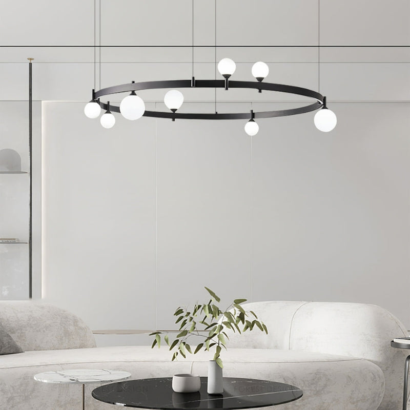ROMANE Modern Black Round Statement Lighting Dining Rooms Chandelier