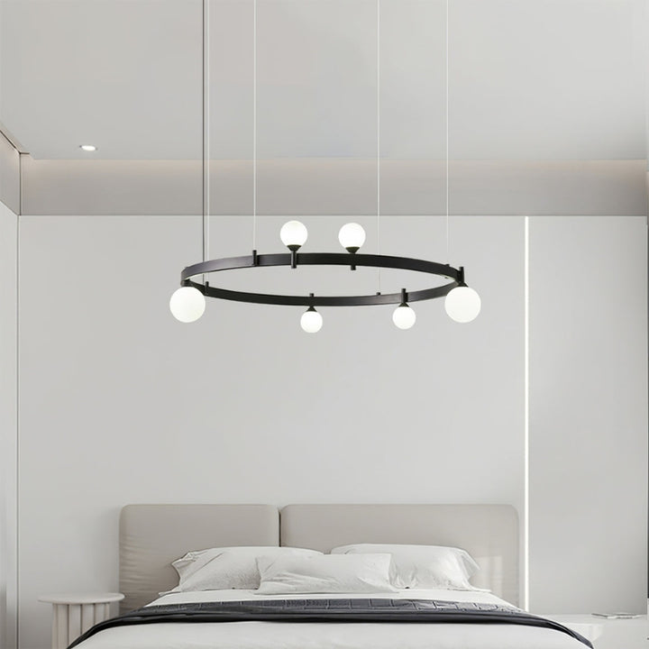 ROMANE Modern Black Round Statement Lighting Dining Rooms Chandelier
