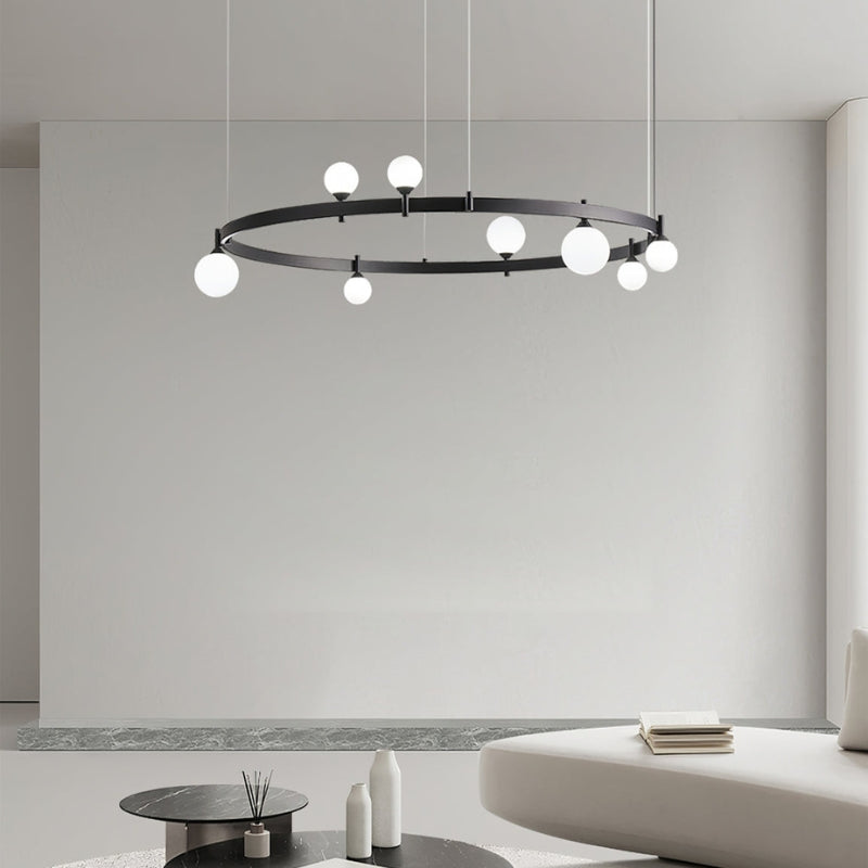 ROMANE Modern Black Round Statement Lighting Dining Rooms Chandelier