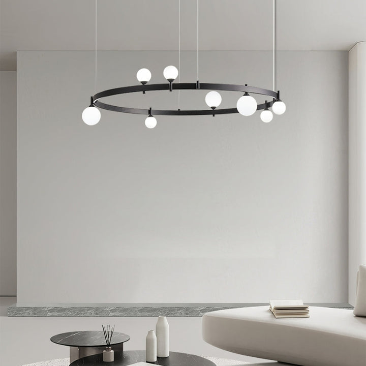 ROMANE Modern Black Round Statement Lighting Dining Rooms Chandelier