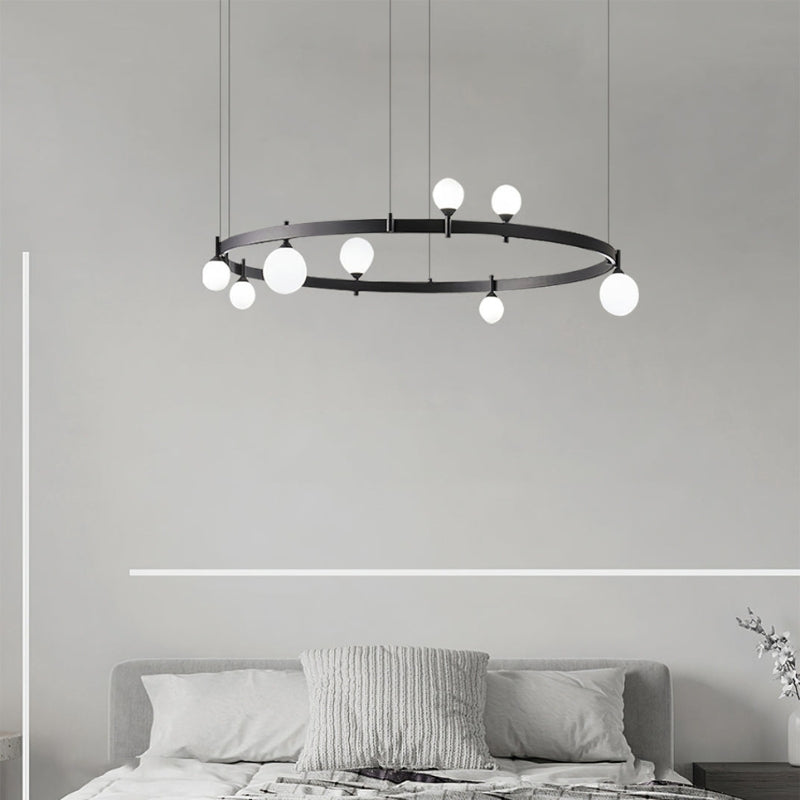 ROMANE Modern Black Round Statement Lighting Dining Rooms Chandelier