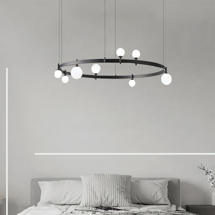 ROMANE Modern Black Round Statement Lighting Dining Rooms Chandelier