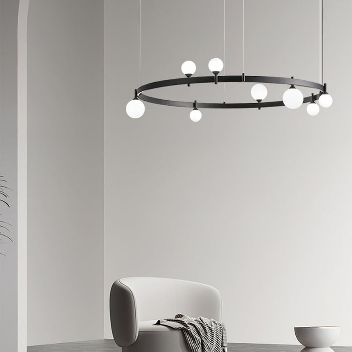 ROMANE Modern Black Round Statement Lighting Dining Rooms Chandelier