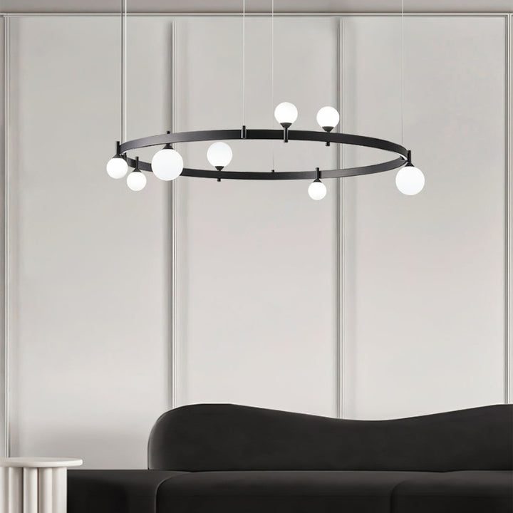 ROMANE Modern Black Round Statement Lighting Dining Rooms Chandelier