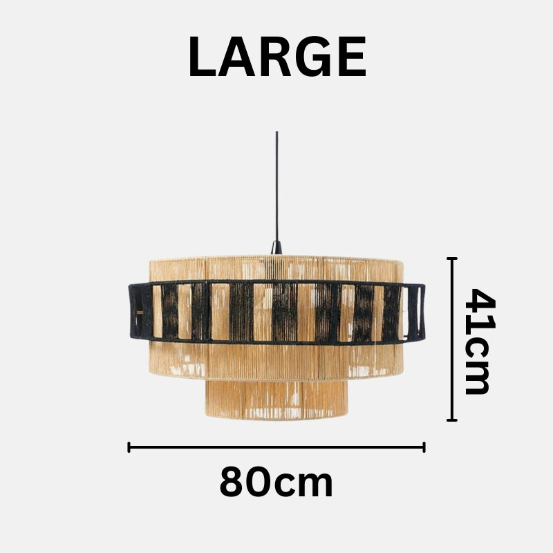 NOA Vintage Hemp Rope Pendant Light – Retro Industrial Rope Pendant Lamp