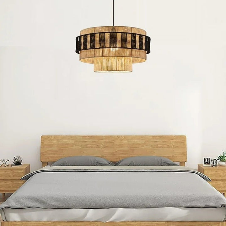 NOA Vintage Hemp Rope Pendant Light – Retro Industrial Rope Pendant Lamp