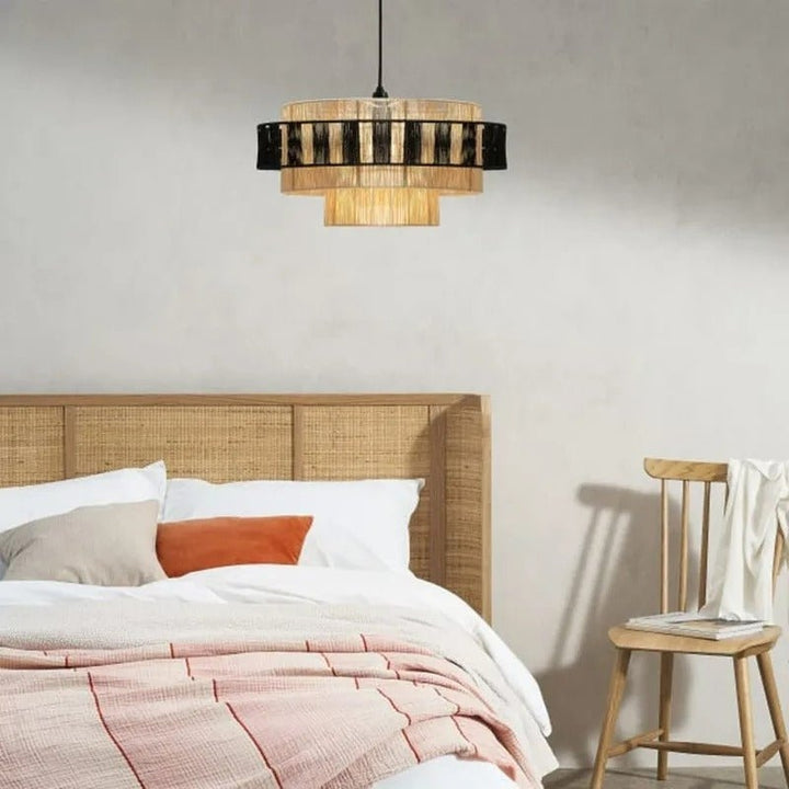 NOA Vintage Hemp Rope Pendant Light – Retro Industrial Rope Pendant Lamp