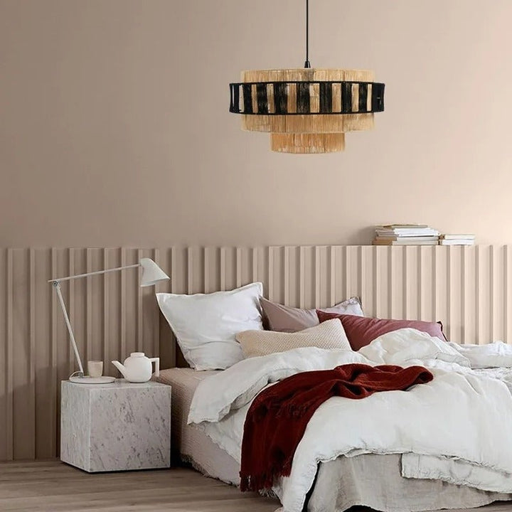 NOA Vintage Hemp Rope Pendant Light – Retro Industrial Rope Pendant Lamp