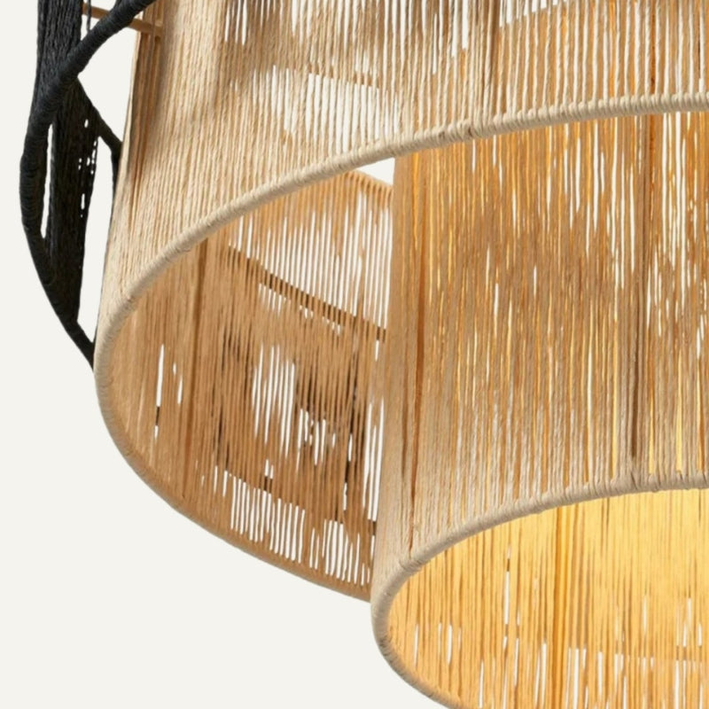 NOA Vintage Hemp Rope Pendant Light – Retro Industrial Rope Pendant Lamp