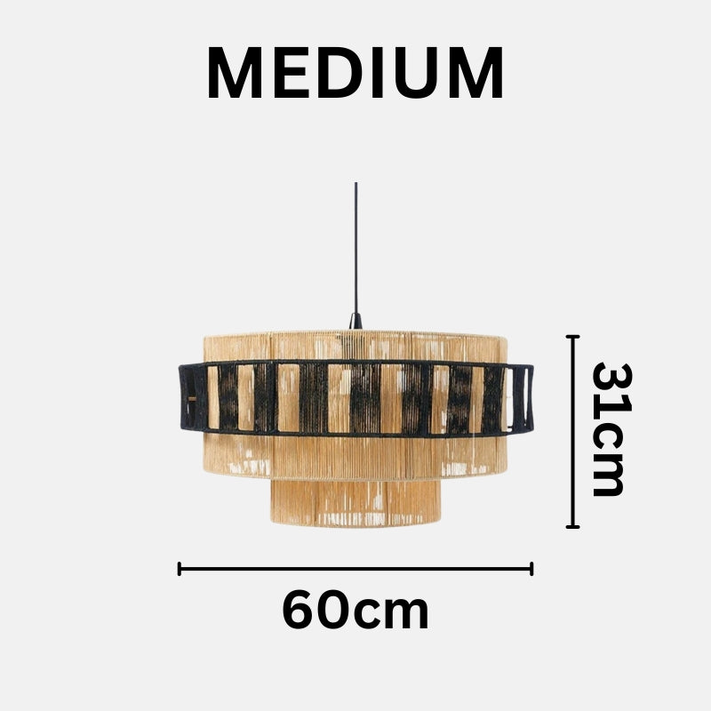 NOA Vintage Hemp Rope Pendant Light – Retro Industrial Rope Pendant Lamp