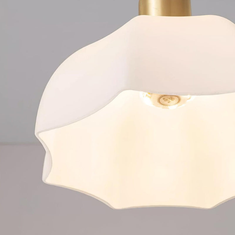 NOELLE Modern White Acrylic Brass Finish Pendant Light
