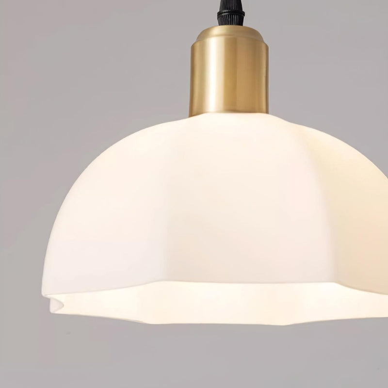 NOELLE Modern White Acrylic Brass Finish Pendant Light