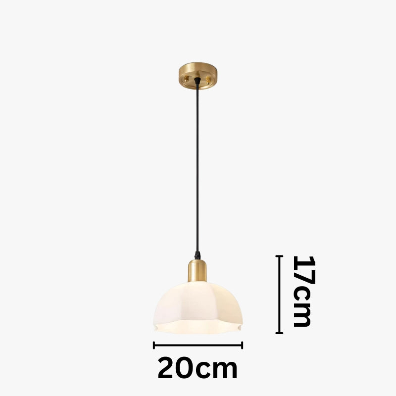 NOELLE Modern White Acrylic Brass Finish Pendant Light