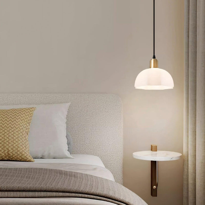 NOELLE Modern White Acrylic Brass Finish Pendant Light