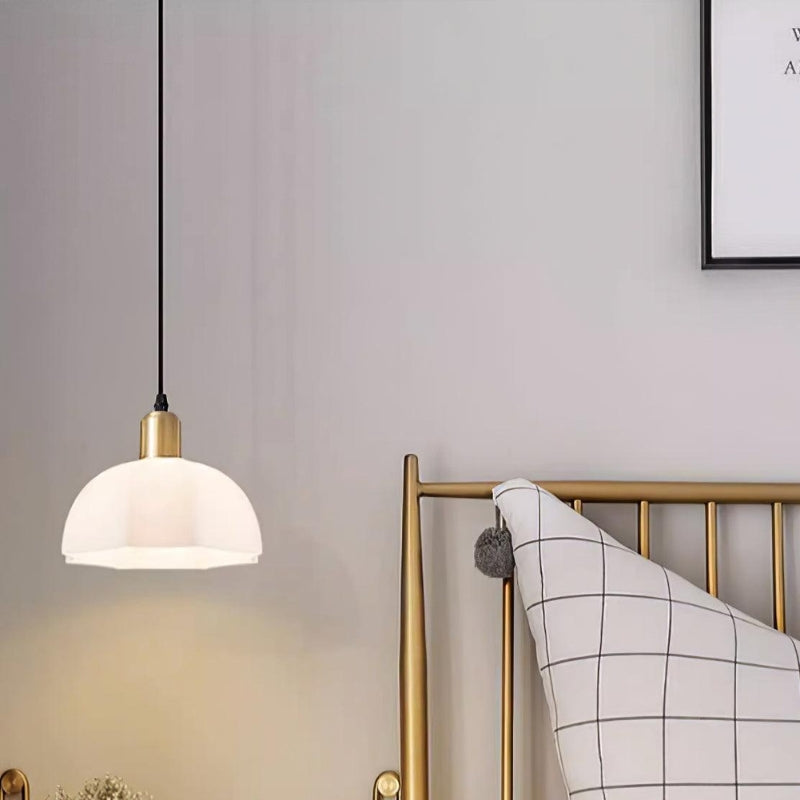 NOELLE Modern White Acrylic Brass Finish Pendant Light