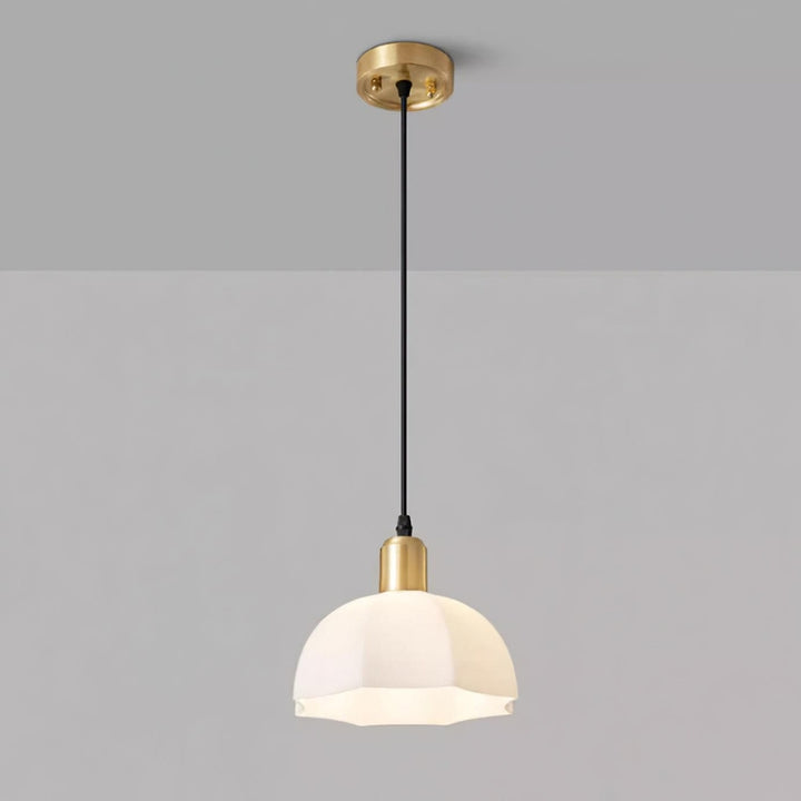 NOELLE Modern White Acrylic Brass Finish Pendant Light