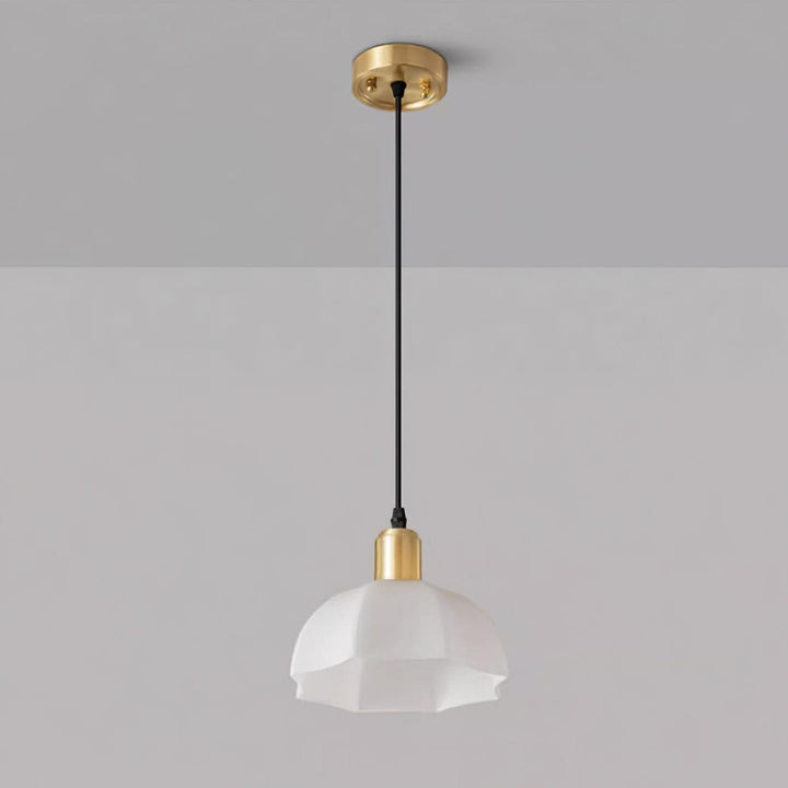 NOELLE Modern White Acrylic Brass Finish Pendant Light