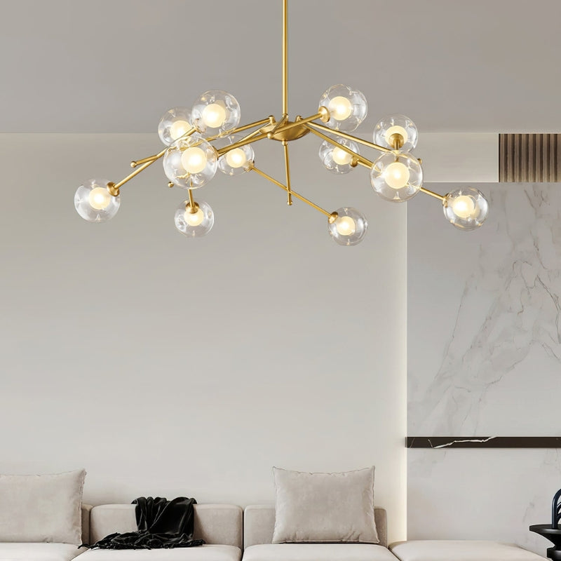 NYLAH Modern Brass Globe Contemporary Artistic Design Chandelier