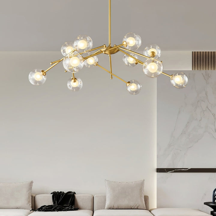 NYLAH Modern Brass Globe Contemporary Artistic Design Chandelier
