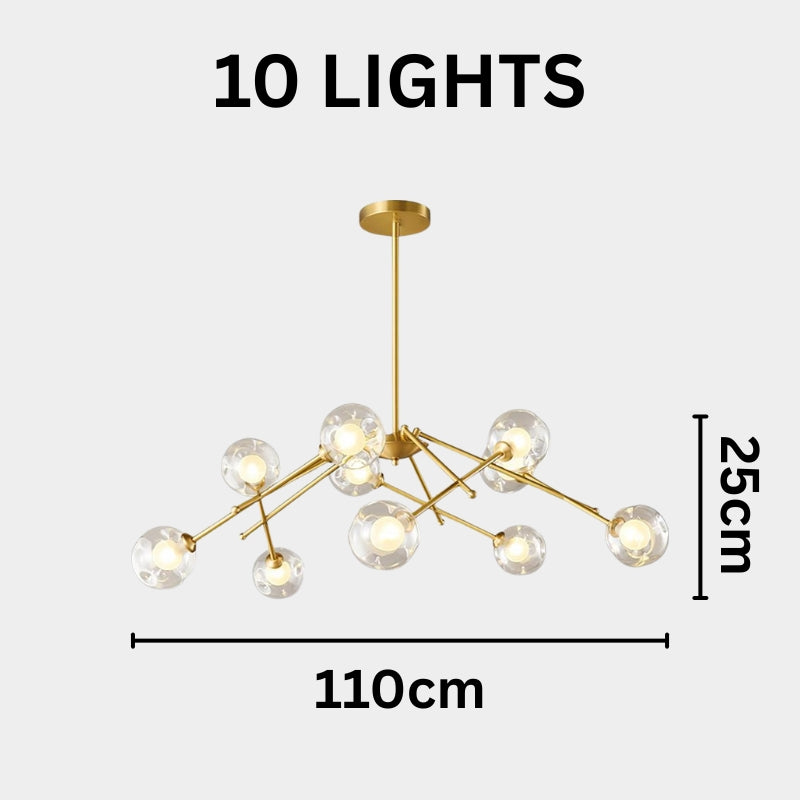 NYLAH Modern Brass Globe Contemporary Artistic Design Chandelier